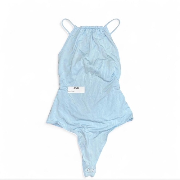 American Eagle Outfitters Tops - American Eagle Baby Blue Halter Bodysuit